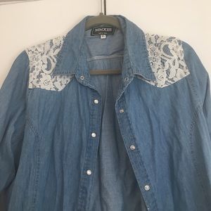 Cute button down jean top