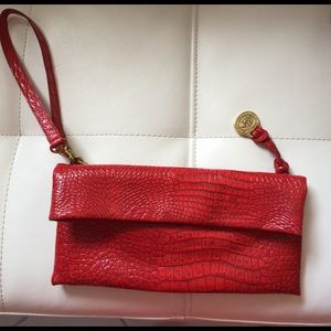 Red Brahmin clutch/wristlet