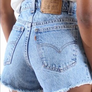 Levi light wash high waisted shorts