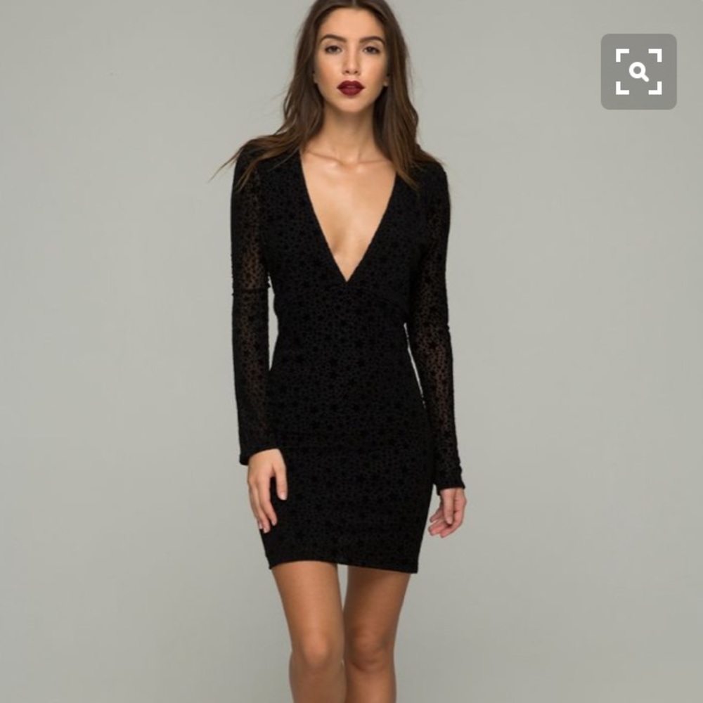 Meli Plunge Dress in Flock Star Lace