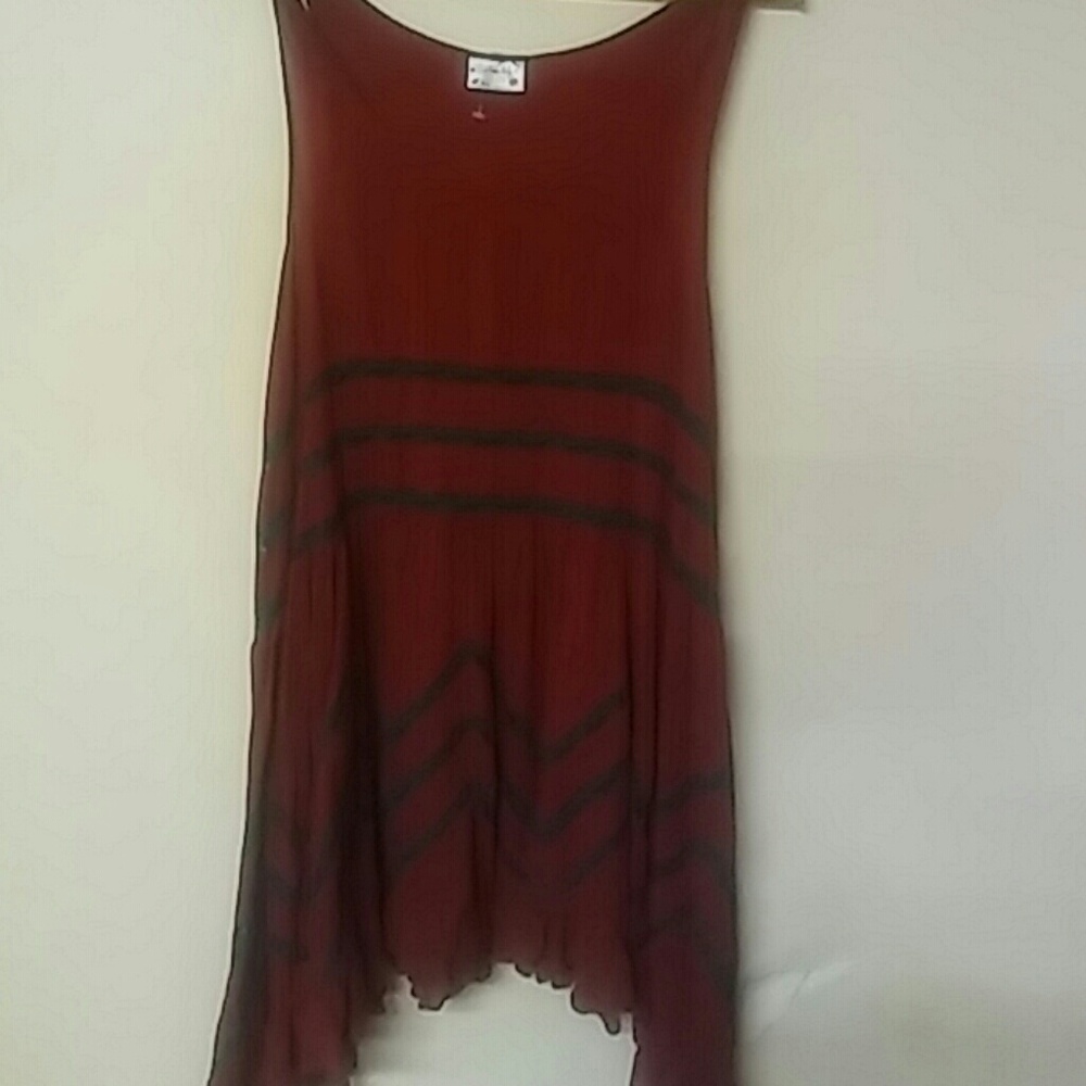 Free people..red, trapeze dress