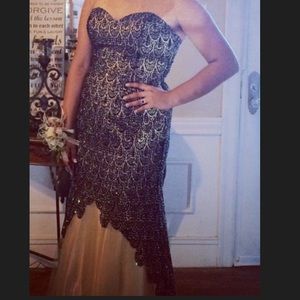 Black and gold Prom dress