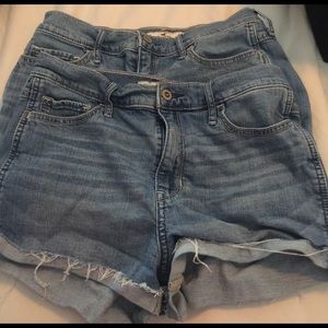 Two pair of Hollister denim shorts size 7 W 28.