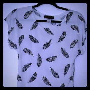 New without tag. White, side gathered short sleeve