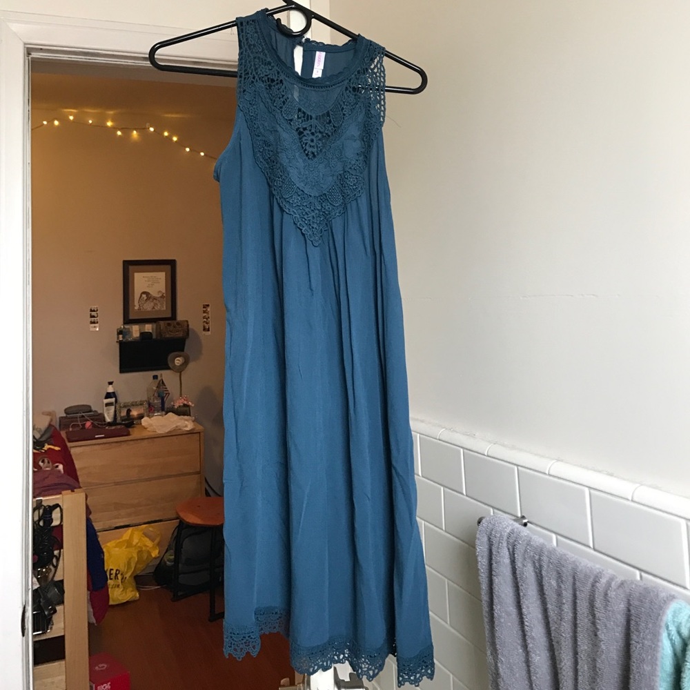 Exhilaration Teal Shift Dress