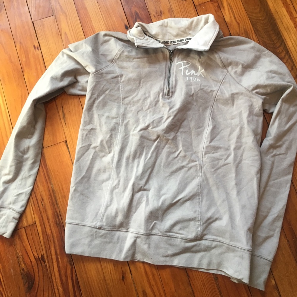 light grey pink yoga quarter zip