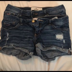 2 pr Hollister distressed as 5 Jean short shorts
