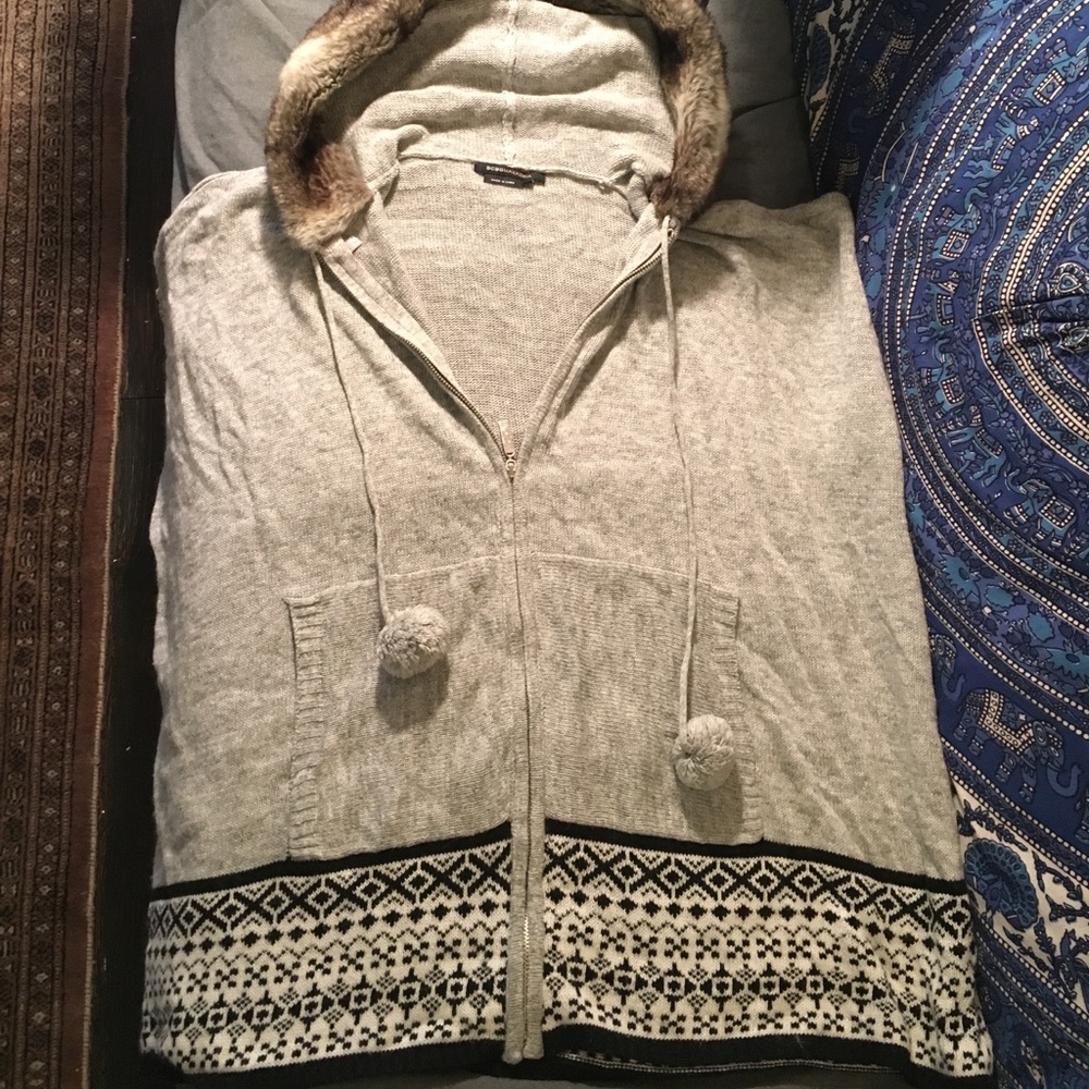BCBG hoodie with cropped sleeves.
