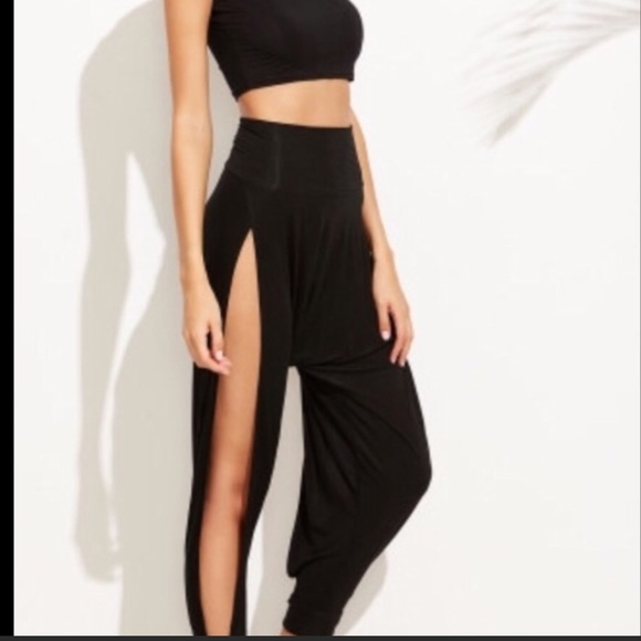 ⭐️⭐️⭐️⭐️⭐️Size L Sexy Side Split Harem Pants - Picture 2 of 4