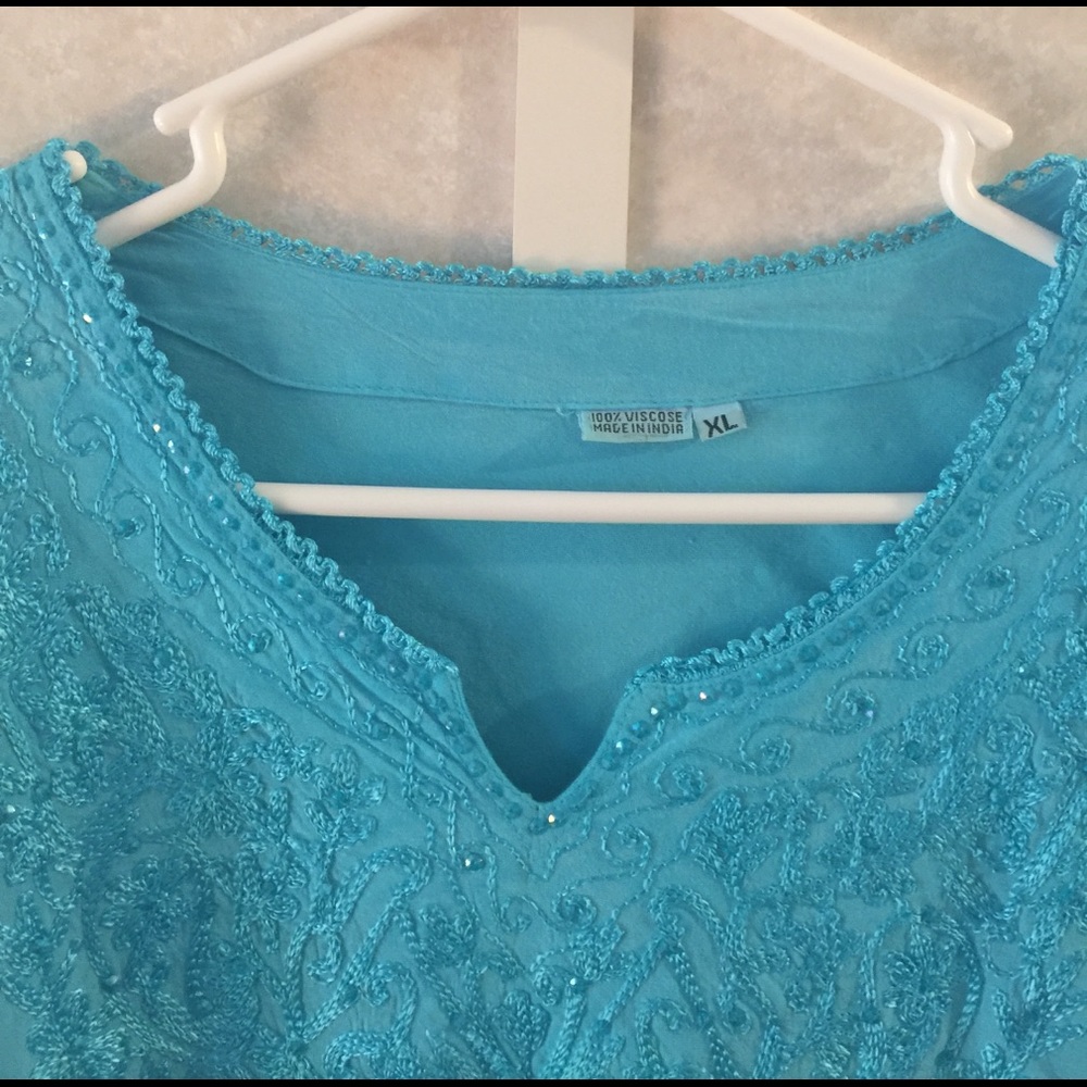 Tiffany Blue Sequin Top