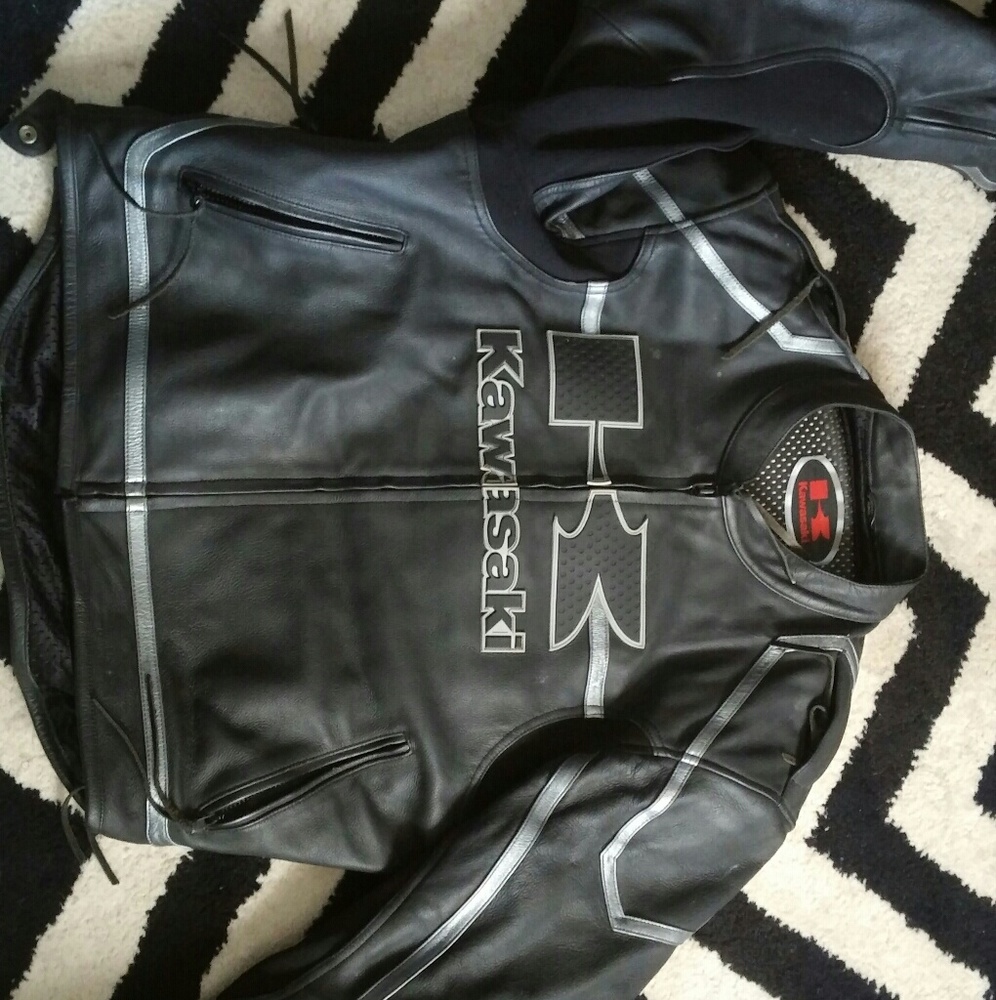 Kawasaki motorcycle leather coat