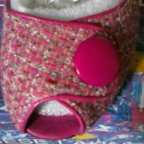 Chinese Laundry Hot Pink Tweed Heels SIZE 9M **NIB** - Picture 3 of 5