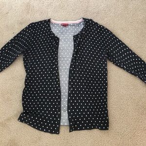 Black and white polka dot cardigan