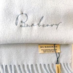 Baby blue Burberry scarf, NWT.