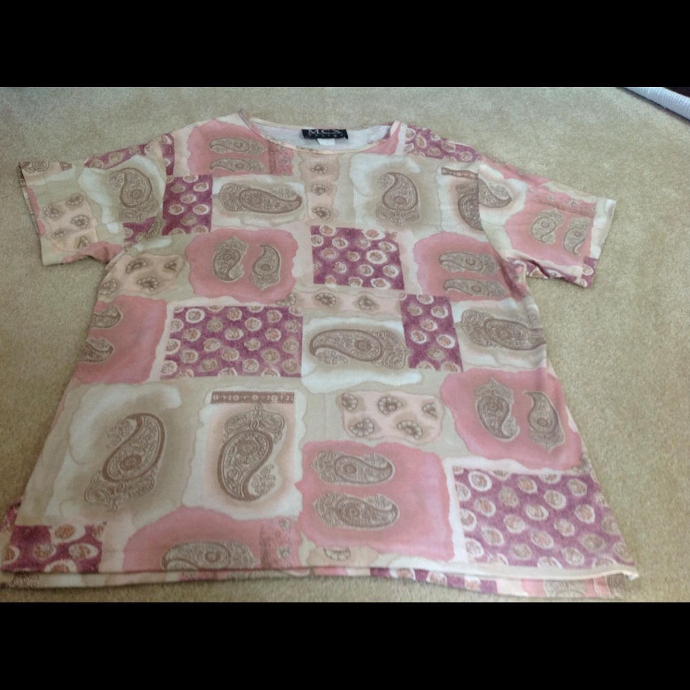 MCX design pink/neutral tone rayon size med. shirt
