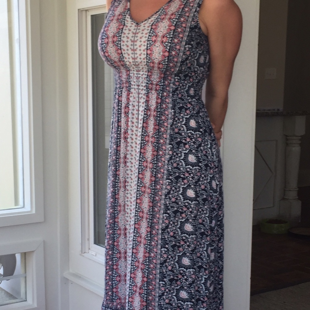 Beautiful navy and pink maxi