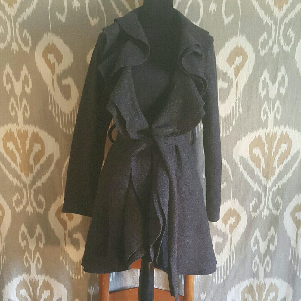 White House Black Market Gray Wool Jacket