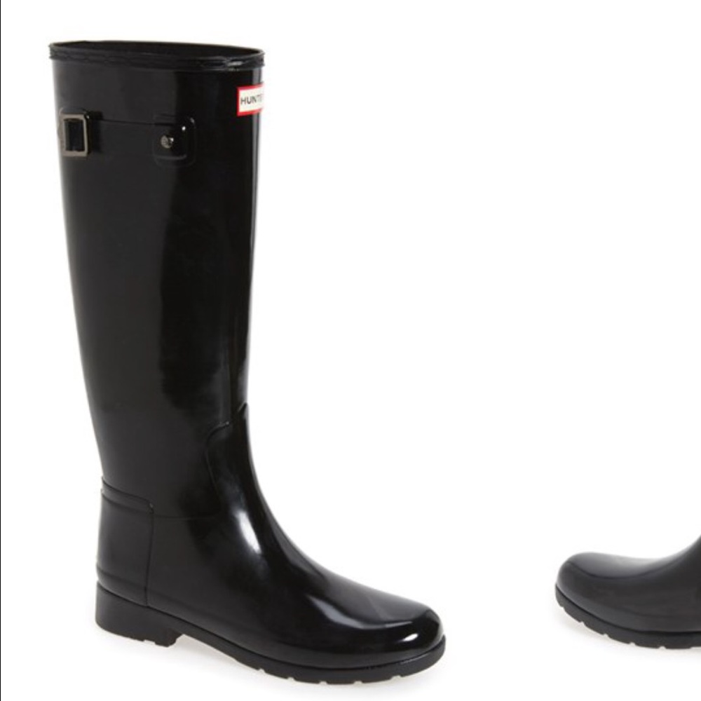Hunter black boots size 6