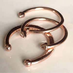Luv AJ Rose Gold Stackable Rings - Adjustable size