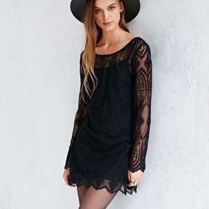 Urban outfitters ecoté black lace dress