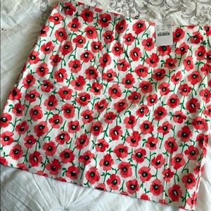 NWT JCREW FACTORY poppy print skirt size 0
