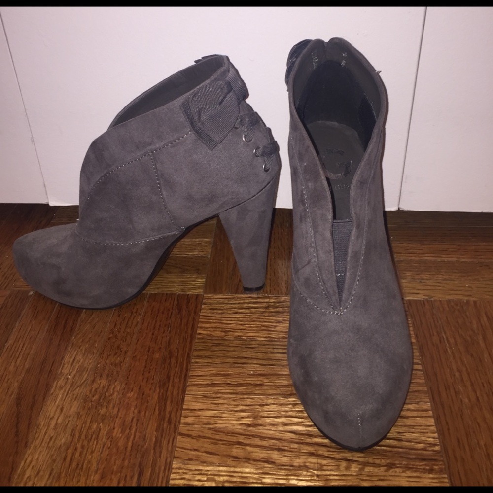 G by Guess, gray ankle booties