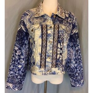 CHICO'S BEADED TRIBAL JEAN JACKET✨