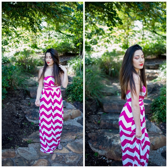 Farrah Chevron Print Maxi - Picture 2 of 5