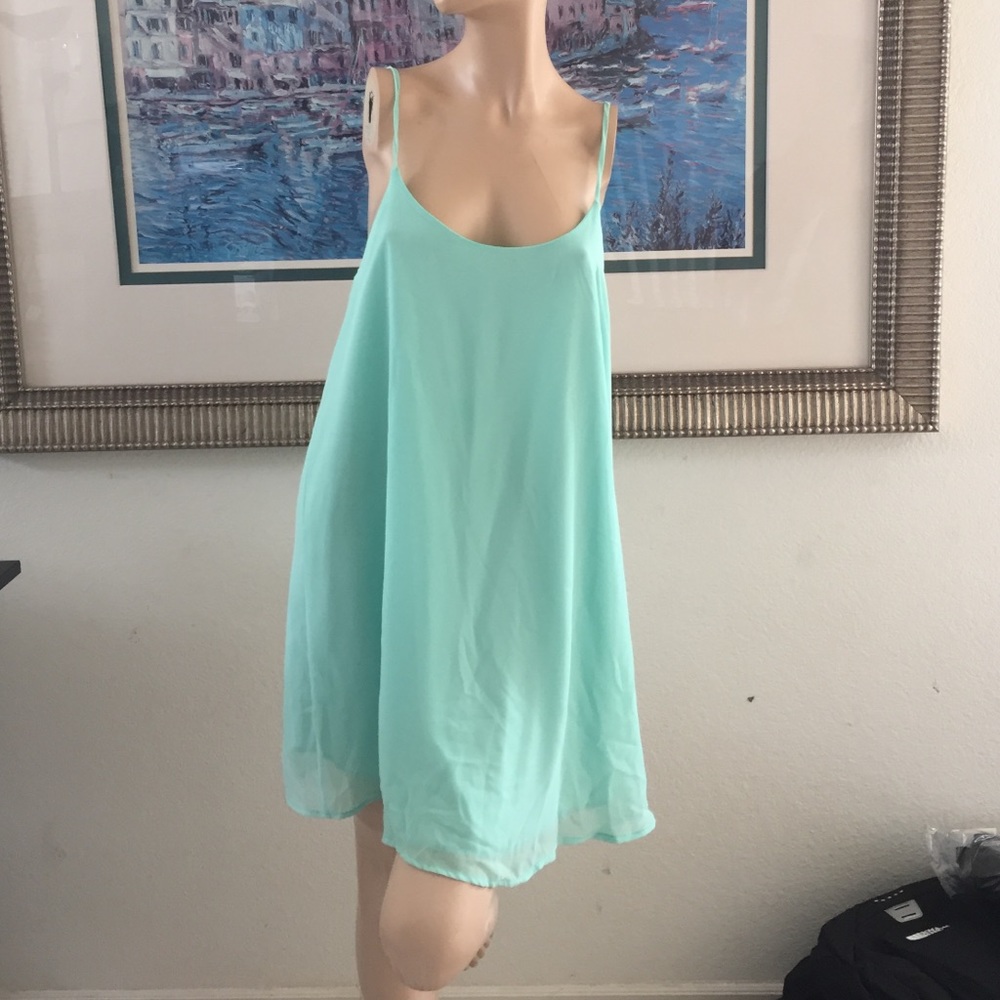 Women bow back mini strap casual spring dress - Picture 2 of 4