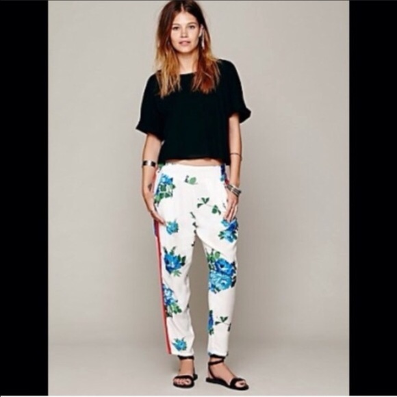 HP Free People Floral Pleat Pant - Picture 1 of 8