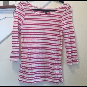 American Eagle Pink and White Long-Sleeve