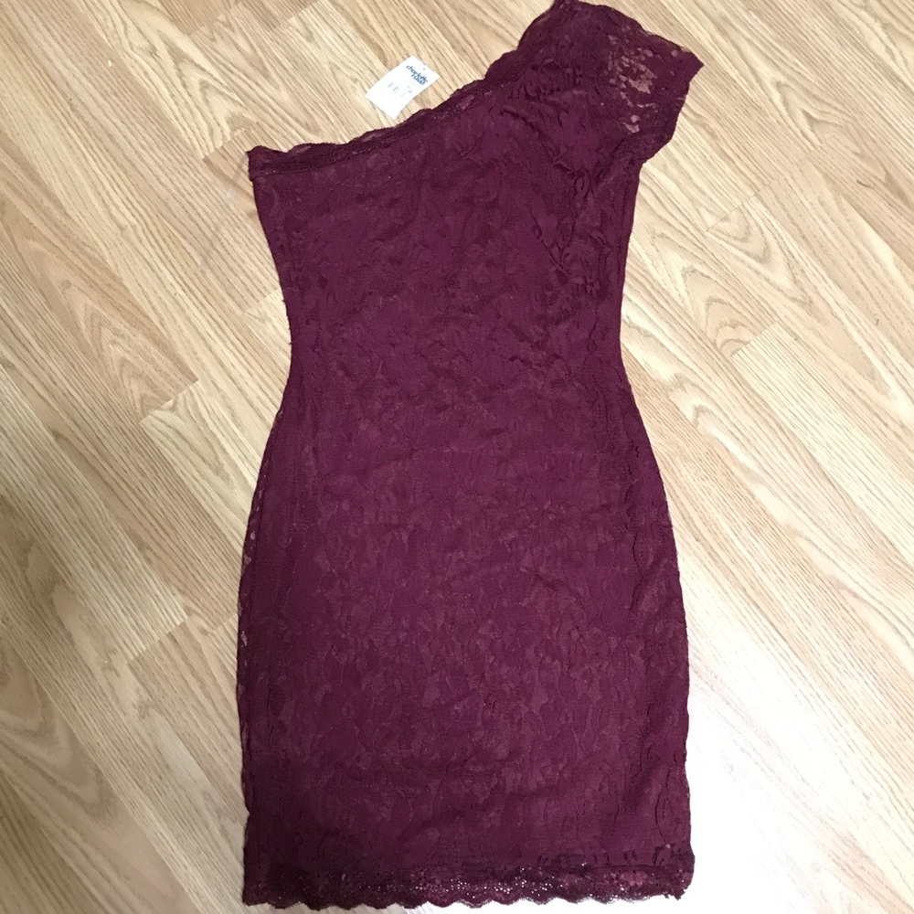 One shoulder lace dress