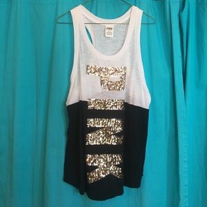 PINK, Sequin Tank Top