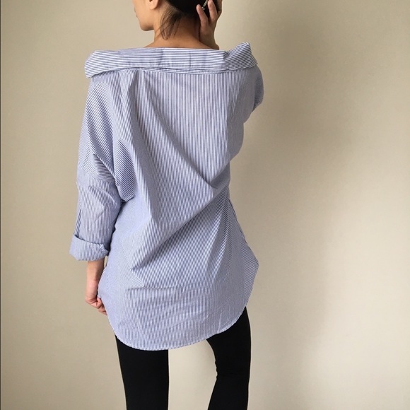 Boyfriend shirt collar back tunic top - Picture 4 of 4