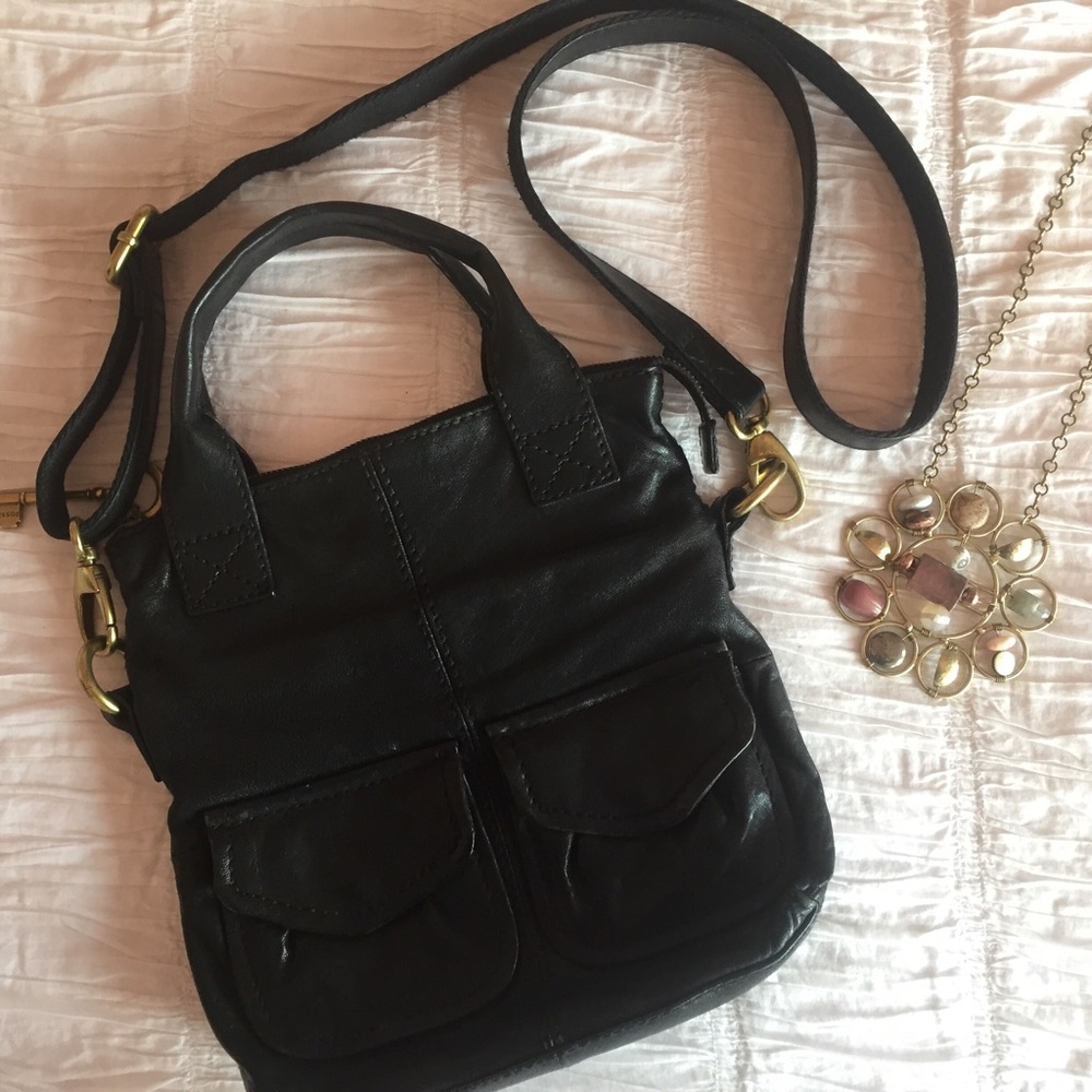 Fossil leather crossbody bag