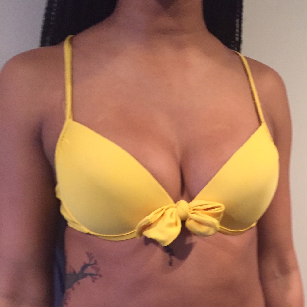 Molded Push up yellow bikini top -Small
