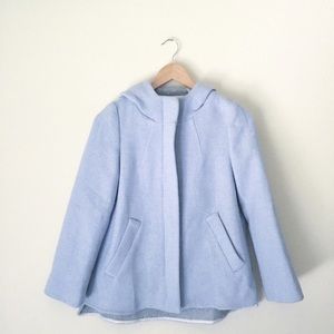 NWT Zara Light Blue Flared Jacket with Hood sz. XS