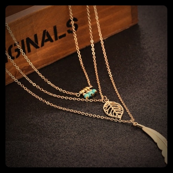 3 Tiered Necklace! Boho style⭐️ 1 silver left! - Picture 3 of 4