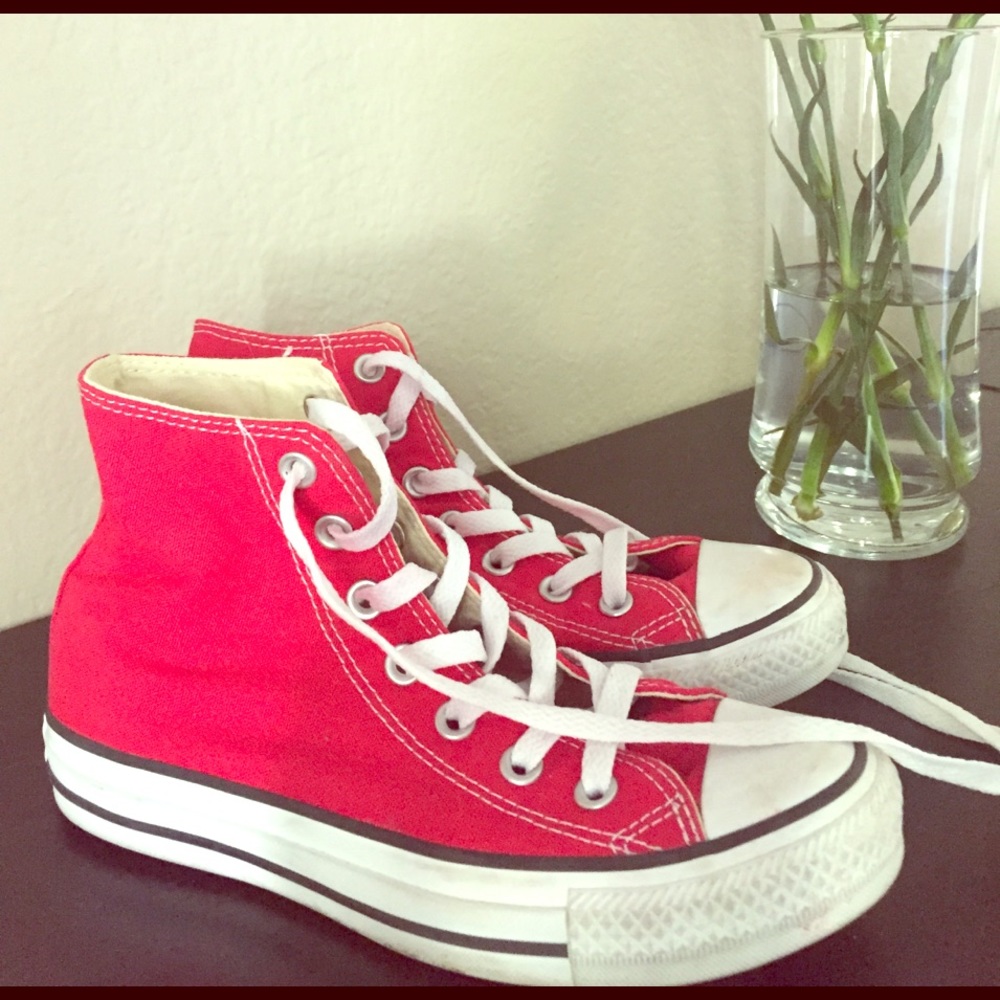 Red High Top Converse (BRAND NEW)