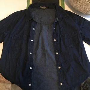 Dark blue jean flannel