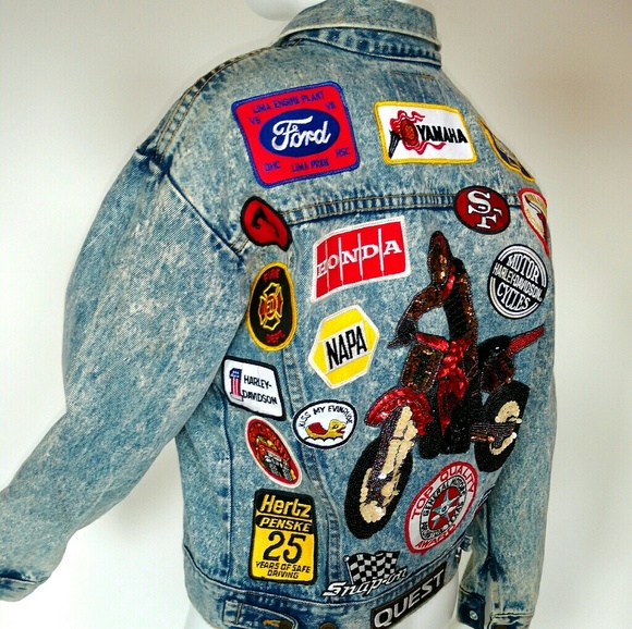 Vintage Wrangler Denim Jacket With Patches - Picture 2 of 6