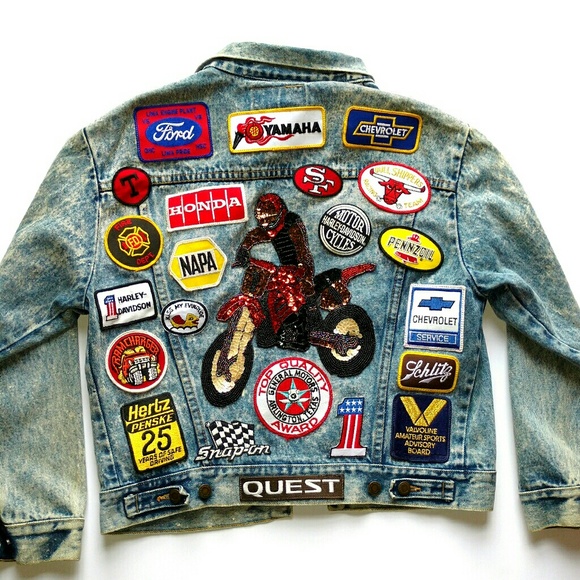 Vintage Wrangler Denim Jacket With Patches - Picture 3 of 6