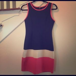 Navy blue knee-length dress