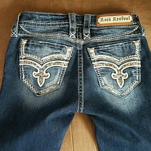 rock revival jeans size 26 mid rise boot cut