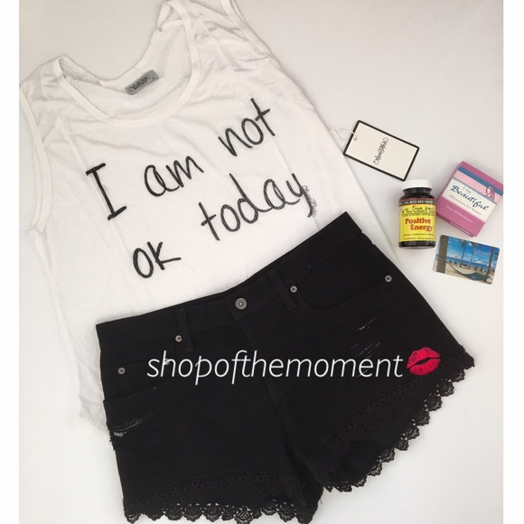 Lauren Moshi Tops - 😓🆕 Lauren Moshi Brit "Not Ok" Rib Muscle Tee
