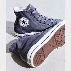 Gray Distressed Converse High Top