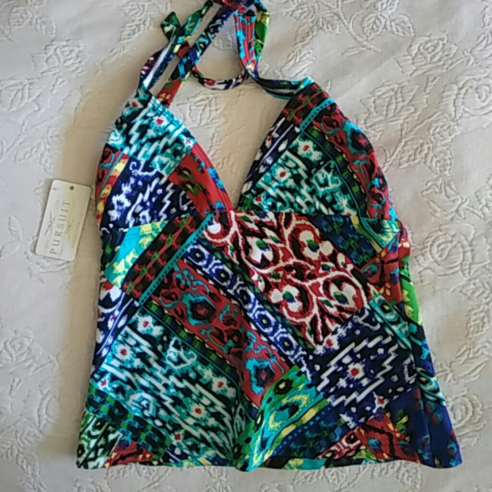 Large Swimsuit Top Pursuit Cut Halter New w/ tag