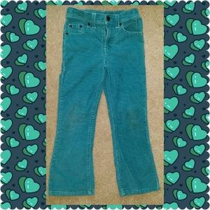 Girls teal corduroy pants