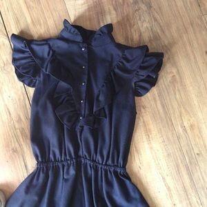 Navy Blue Flutter Dress