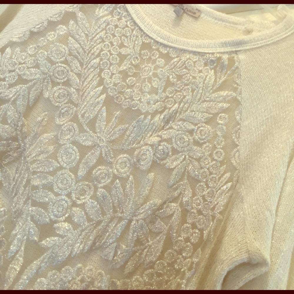 Charlotte Russe Lace/Sparkly Sweater
